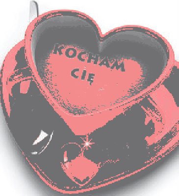 Pyszna kawusia w czerwonej filiżance z napisem Kocham Cię